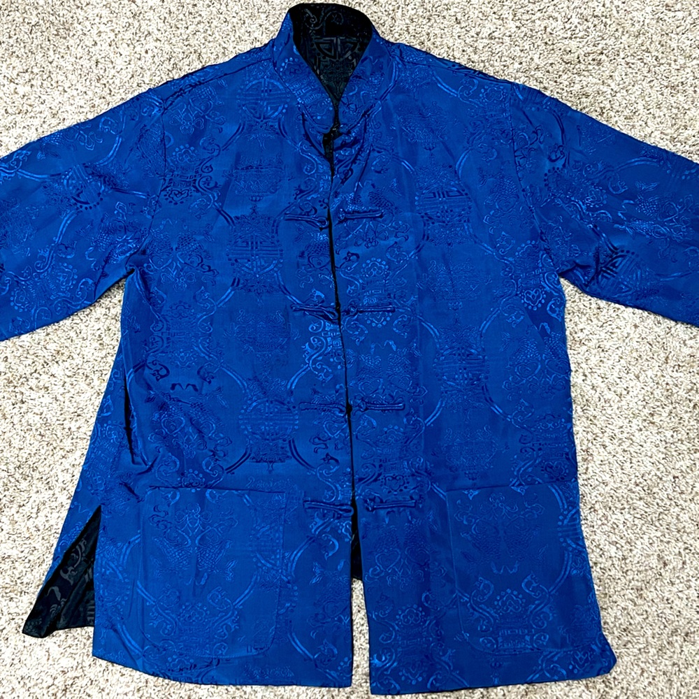 Japanese Pure Silk Mens Smoking Casual Jacket Wear